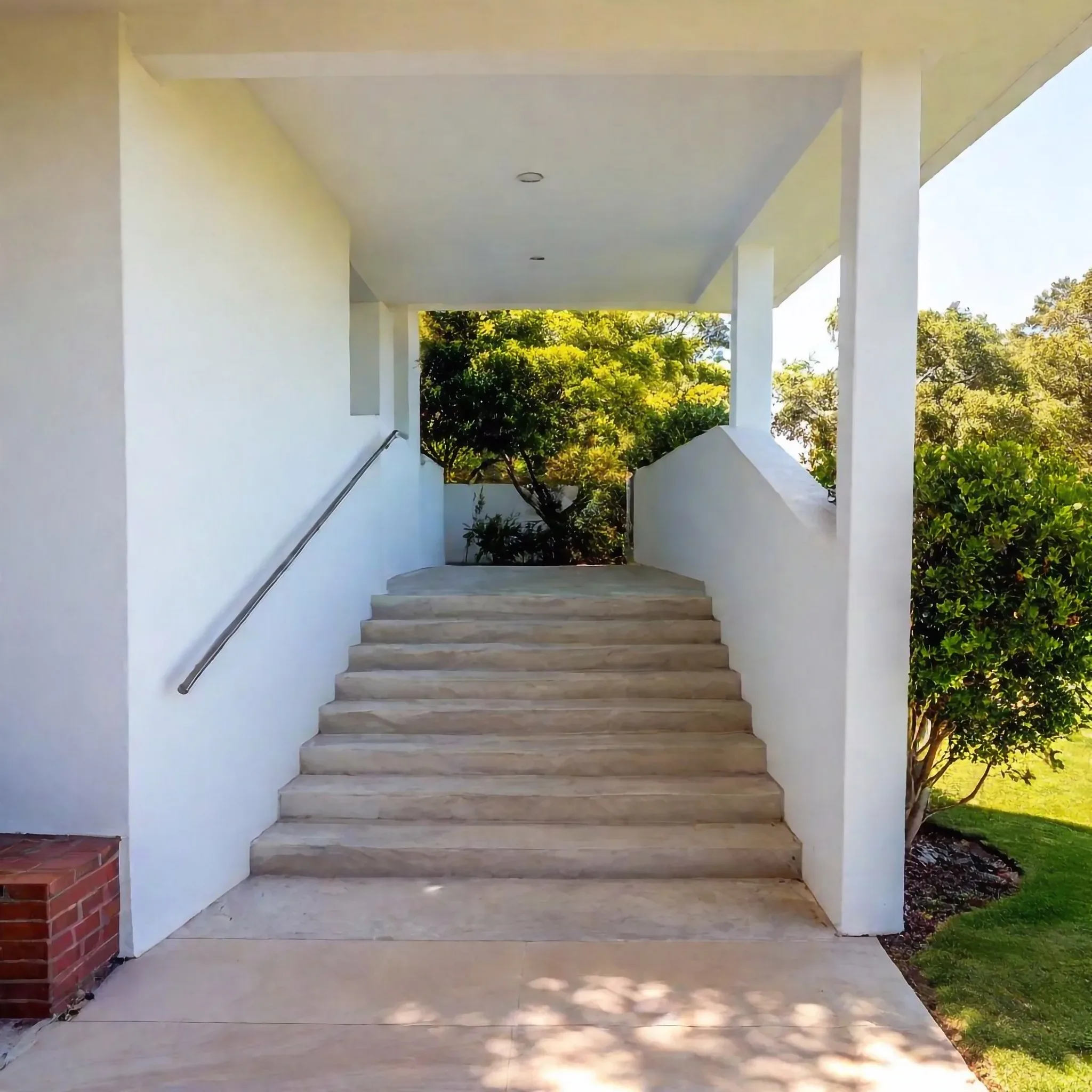 Concrete steps built to suit the site layout