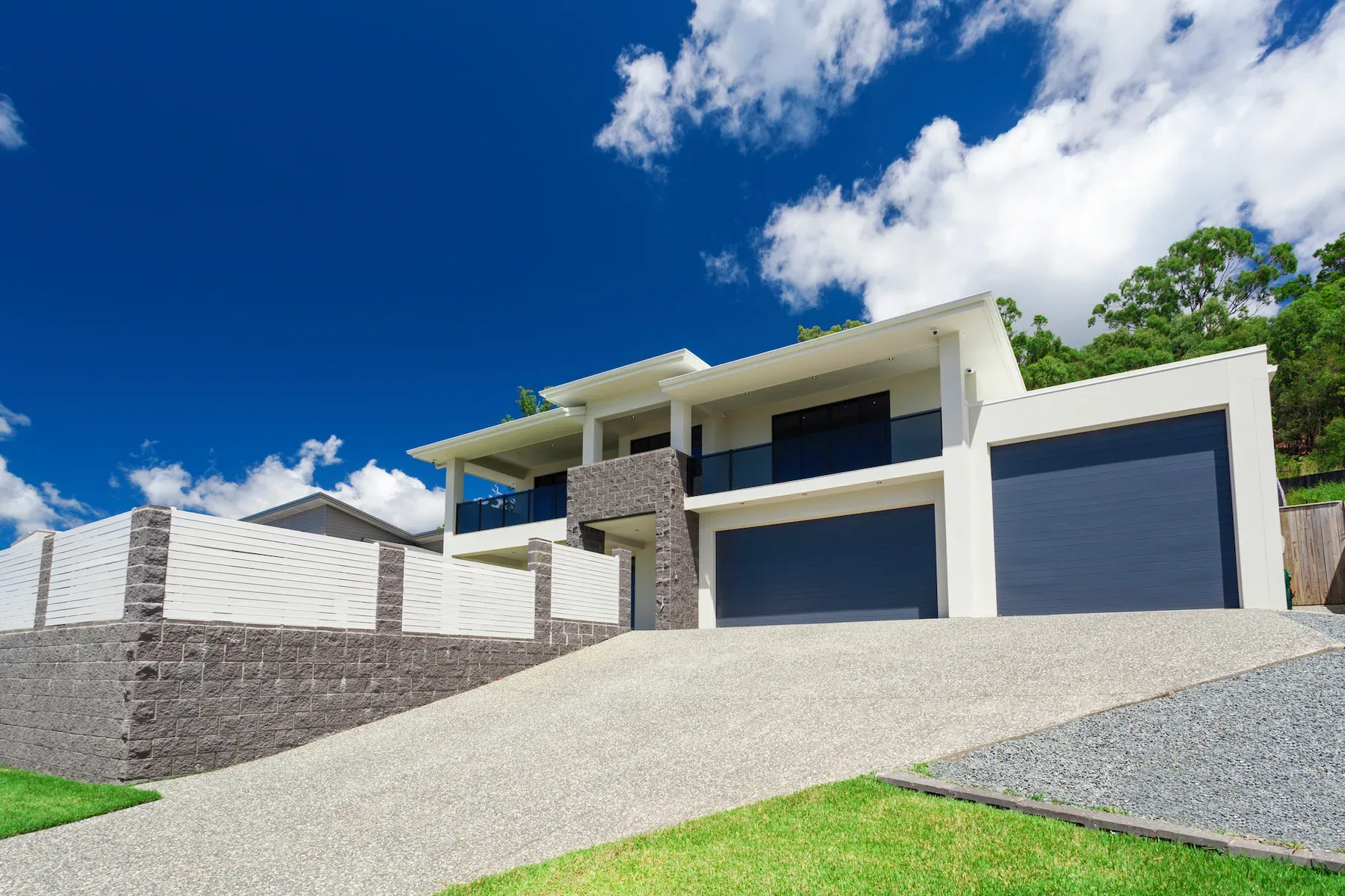 Reinforced concrete driveway freshly poured on a Brisbane southside home