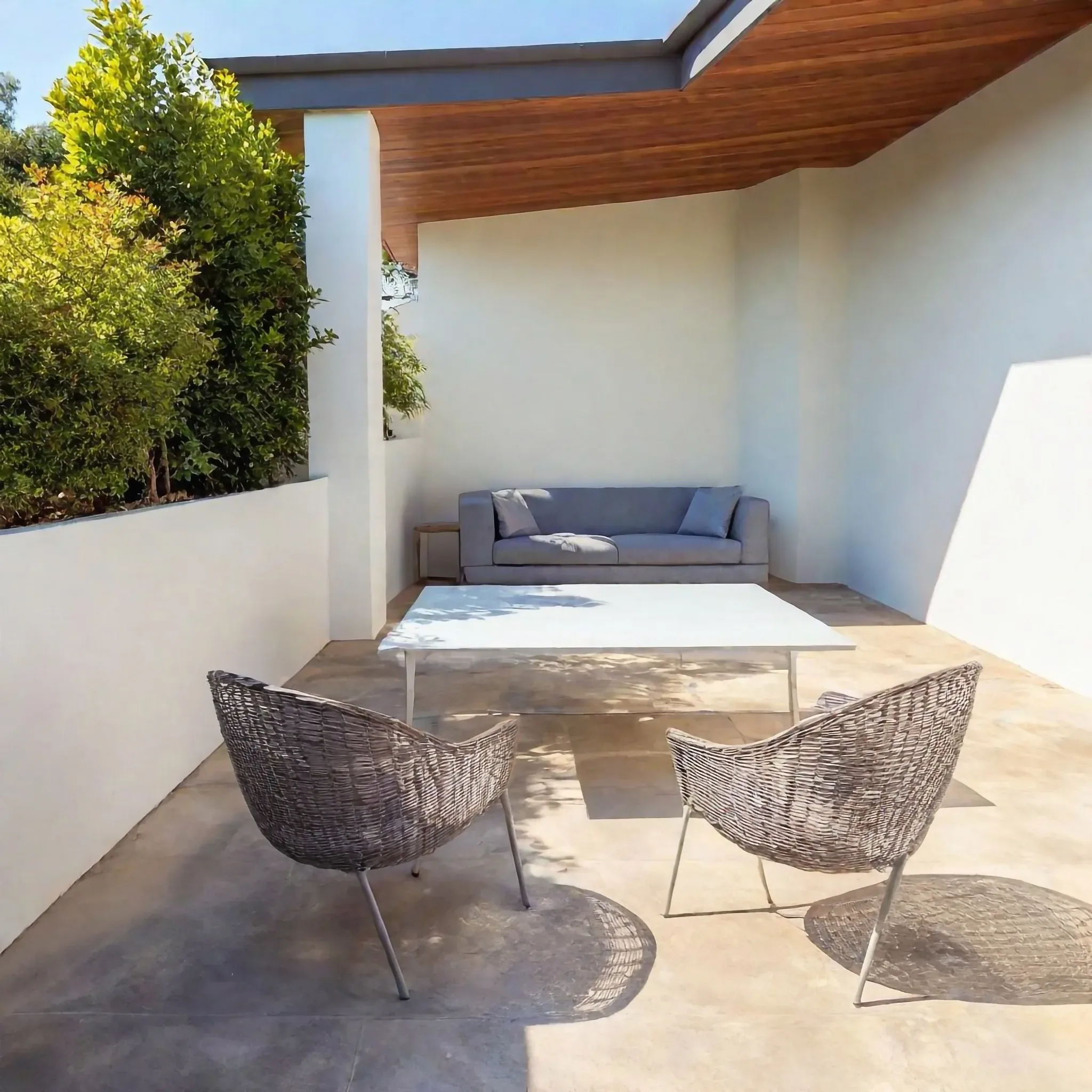 Outdoor concrete patio space finished for entertaining