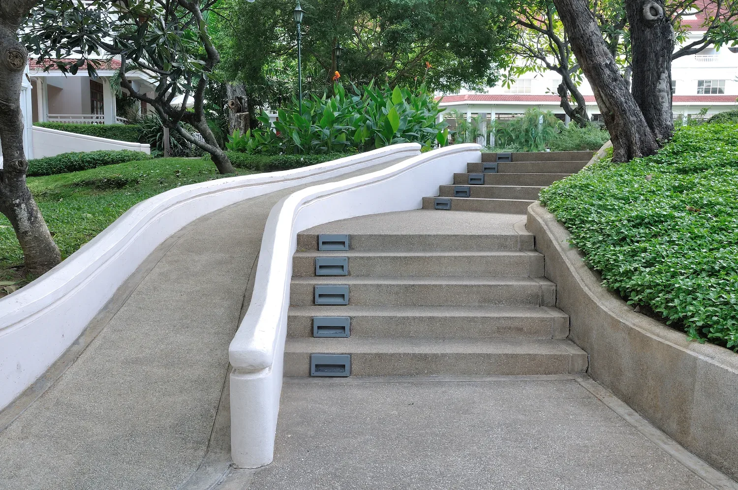 Concrete ramp built for practical access around the property